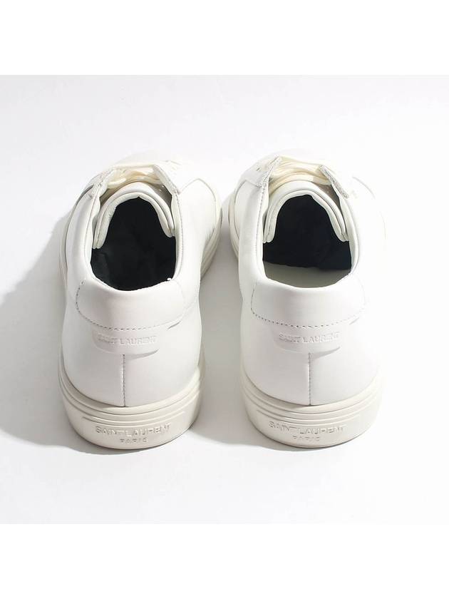 Men's Andy Leather Low Top Sneakers White - SAINT LAURENT - BALAAN 4