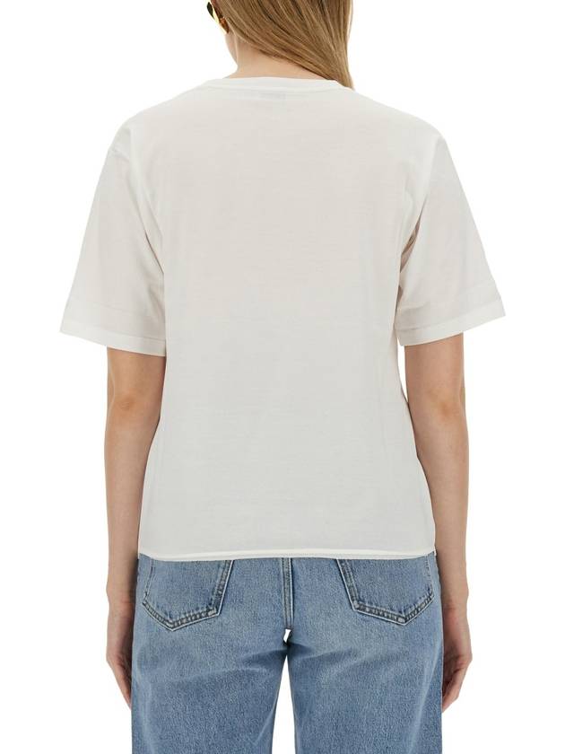 Rive Gauche Short Sleeve T-Shirt White - SAINT LAURENT - BALAAN 4