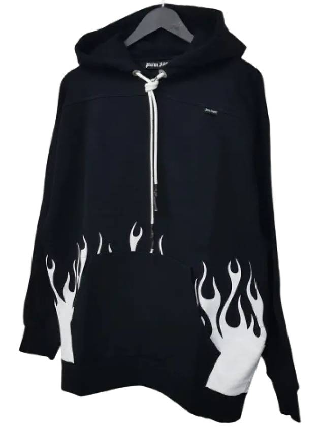 Burning Logo Hoodie Black - PALM ANGELS - BALAAN 3