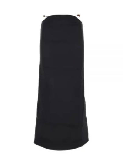 Double Satin Maxi H-Line Skirt Black - GANNI - BALAAN 2