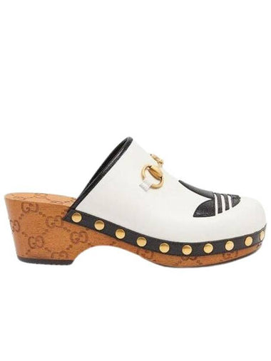 Leather Clog Mule White - GUCCI - BALAAN 1