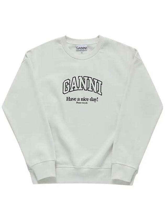 Logo Print Sweatshirt White - GANNI - BALAAN 5