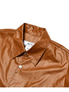 Women's Fake Leather Shirt Brown - MOTH - BALAAN 5