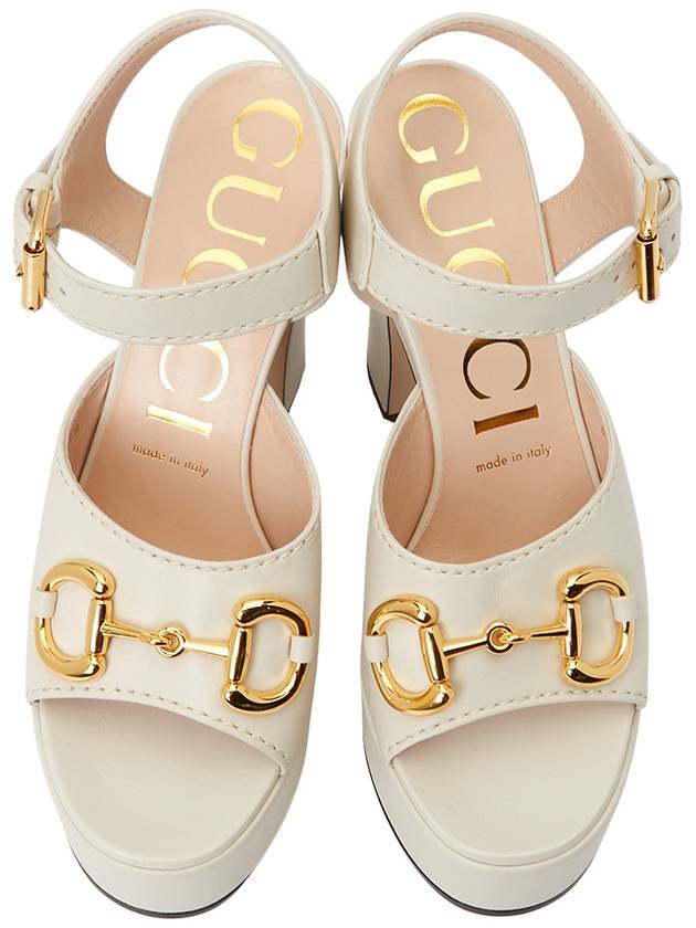 Horsebit Platform Sandals White - GUCCI - BALAAN 3