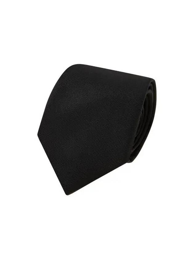 Men s Basic Solid Silk Tie Black - GIORGIO ARMANI - BALAAN 1