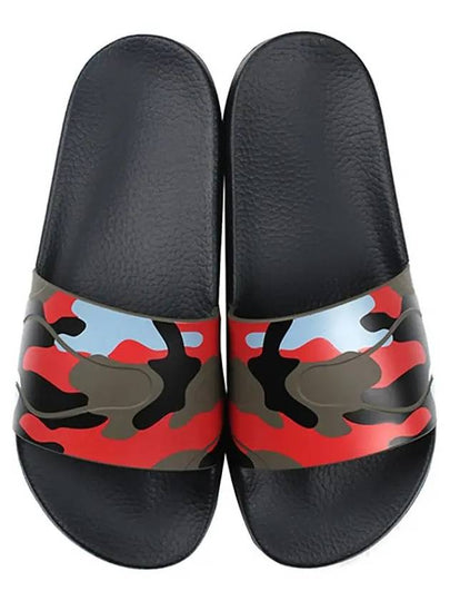 Men's Graphic Print Camo Slippers - VALENTINO - BALAAN 2