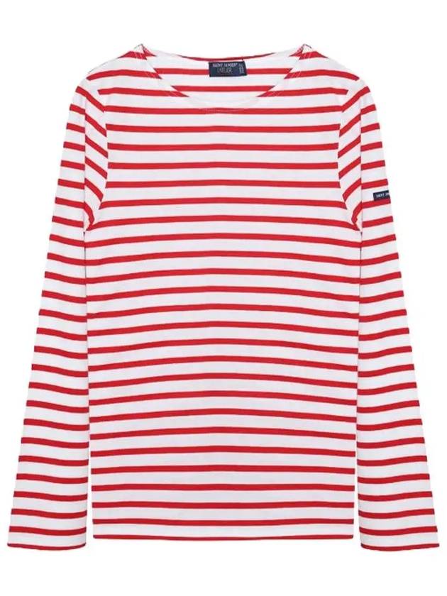 Minquiers Modern Stripe Long Sleeve T-Shirt Red - SAINT JAMES - BALAAN 2