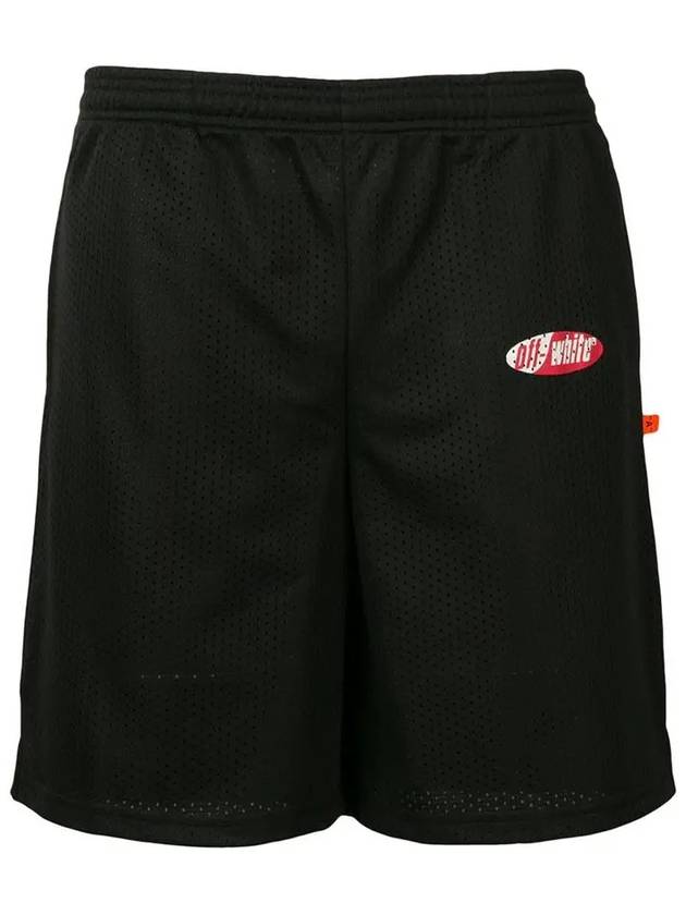 Split Logo Mesh Shorts Black - OFF WHITE - BALAAN 3