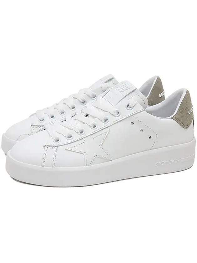 Pure Star Suede Tab Low Top Sneakers White - GOLDEN GOOSE - BALAAN.