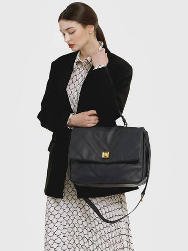 Women's Elegong Medium Tote Bag Briefcase Navy - SUPERMOONDESIGN - BALAAN 1