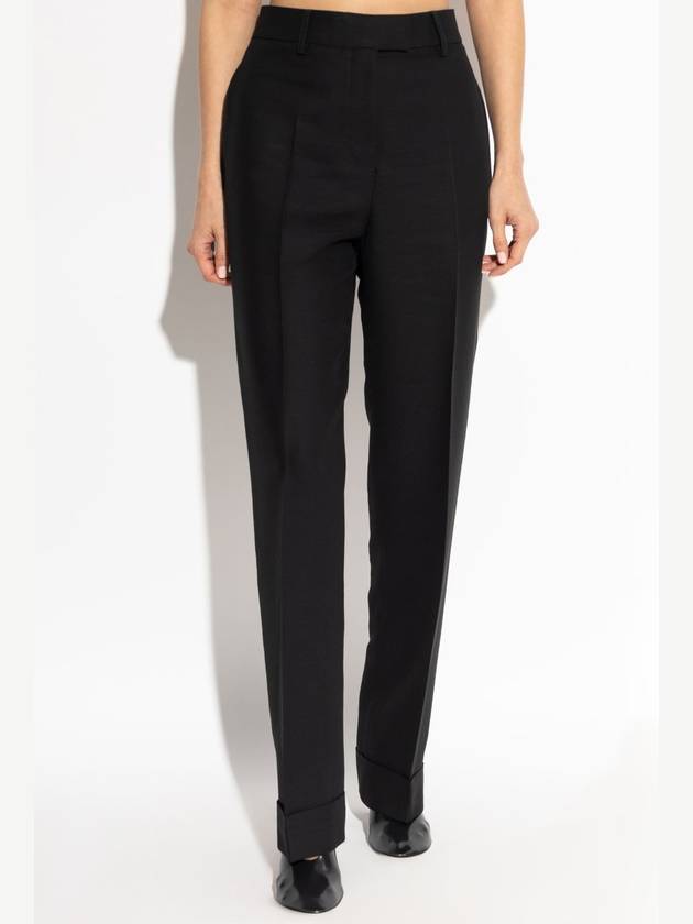 FERRAGAMO Trousers With Wool Finish, Women's, Black - SALVATORE FERRAGAMO - BALAAN 3