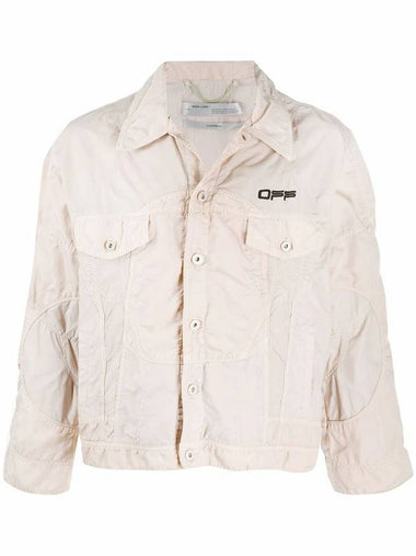 logo denim effect jacket beige - OFF WHITE - BALAAN 1