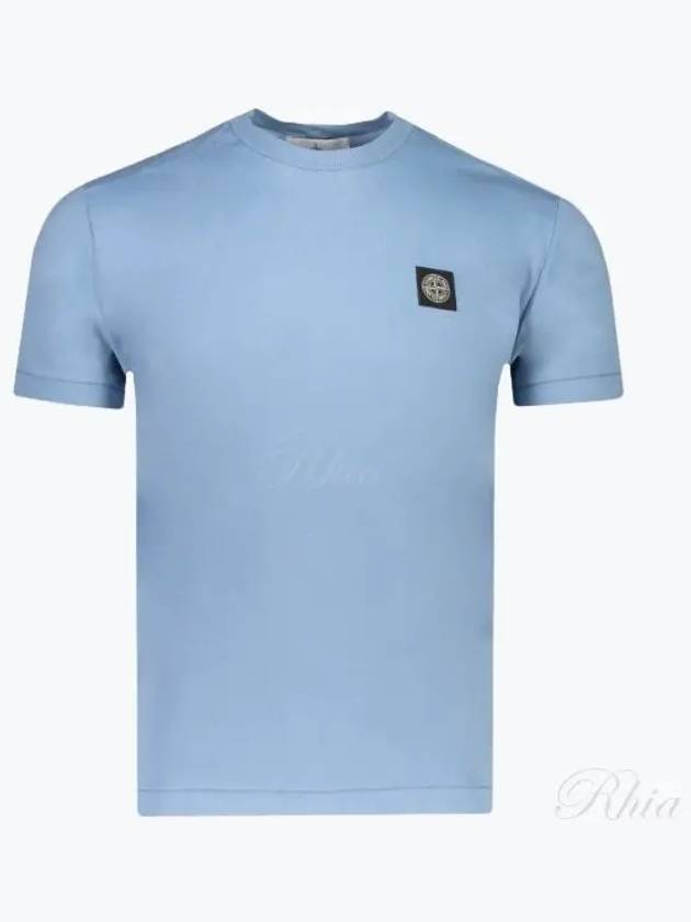 Wappen Logo Patch Short Sleeve T-Shirt Blue - STONE ISLAND - BALAAN 2