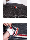 Donegal Tartan Stripe V-Neck Cardigan Grey - THOM BROWNE - BALAAN 9