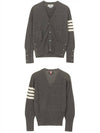 Men's Diagonal Classic Cashmere Cardigan Mid Grey - THOM BROWNE - BALAAN 5