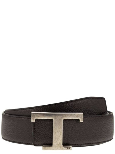 T Timeless Reversible Leather Belt Brown - TOD'S - BALAAN 2