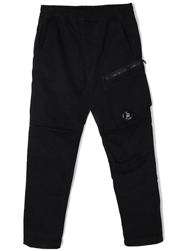 Logo Patch Tapered Straight Pants Black - CP COMPANY - BALAAN 2