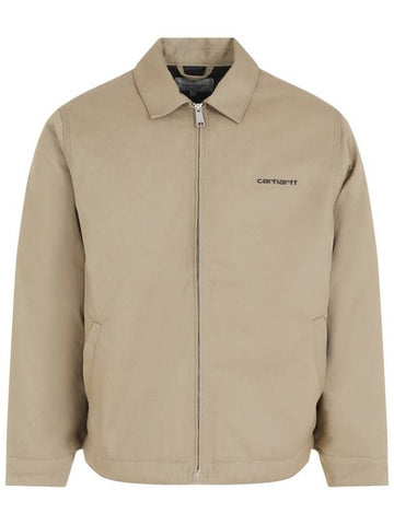 Module Script Leather Zip Up Jacket Beige - CARHARTT WIP - BALAAN 1