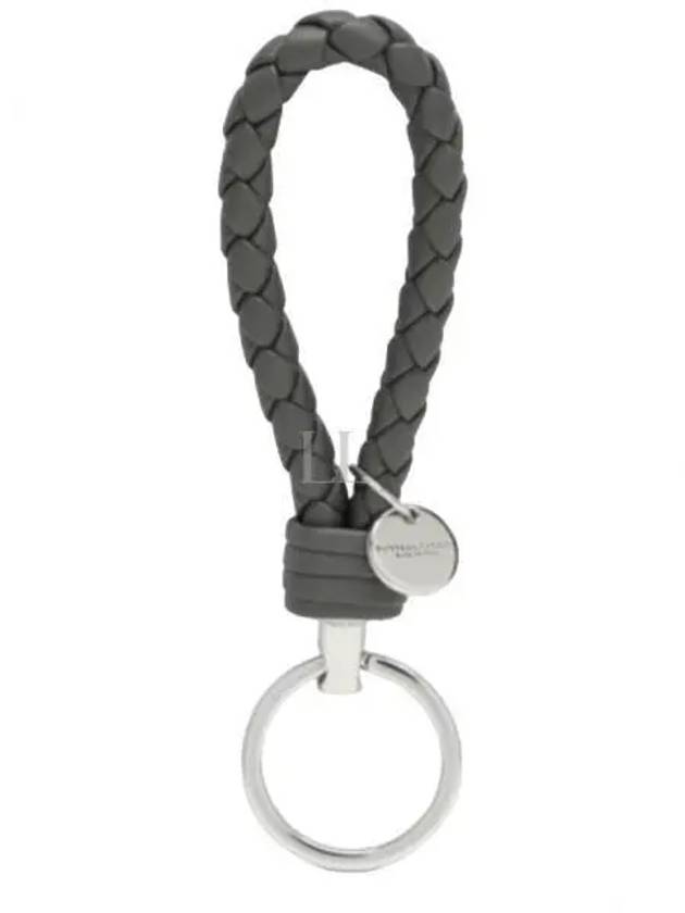 Intrecciato Leather Key Holder Grey - BOTTEGA VENETA - BALAAN 2