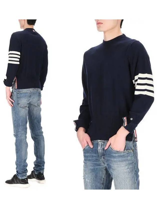 Diagonal Classic Cashmere Knit Top Navy - THOM BROWNE - BALAAN 2