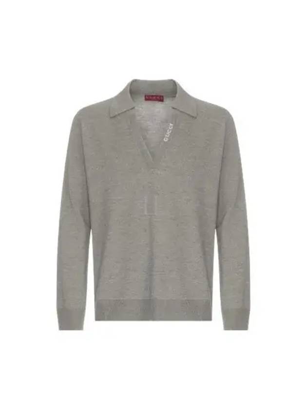 Extra Fine Wool Polo Shirt Grey - GUCCI - BALAAN 2