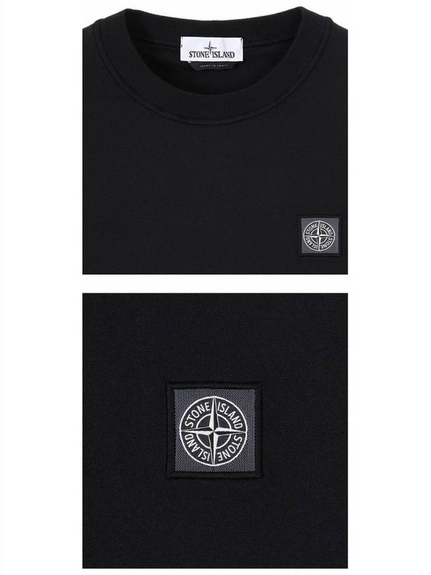 Logo Patch Chest Short Sleeve T-Shirt Black - STONE ISLAND - BALAAN 6