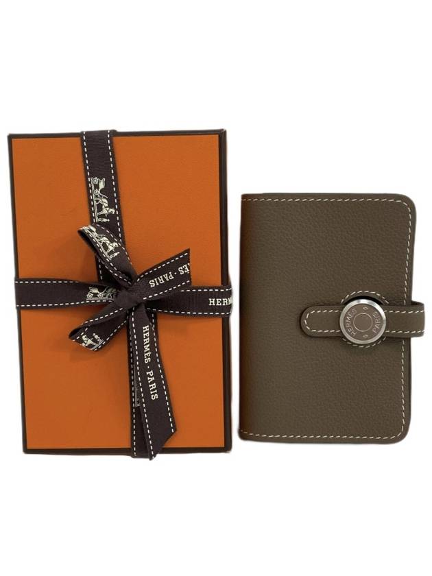 Dogon Card Wallet Evercolor Etof Palladium Hardware 066383CK - HERMES - BALAAN 1