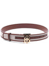 Women's TB Monogram Logo Leather Belt Beige - BURBERRY - BALAAN 5