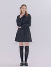 Women's Line Shirt Mini Short Dress Black - METAPHER - BALAAN 5