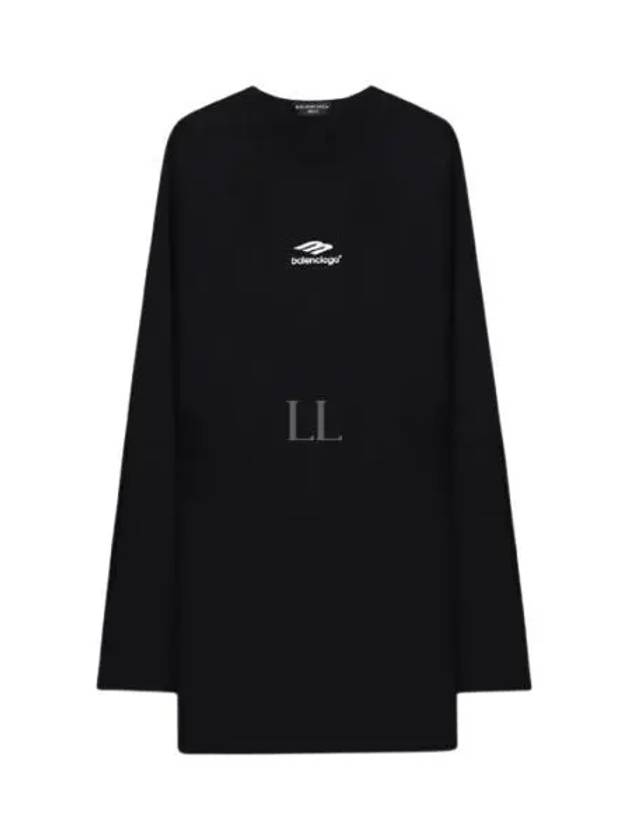 Icon Flat Long Sleeve T-Shirt Black - BALENCIAGA - BALAAN 2