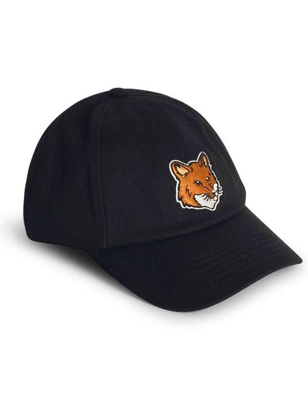 Large Fox Head 6P Ball Cap Black - MAISON KITSUNE - BALAAN 3