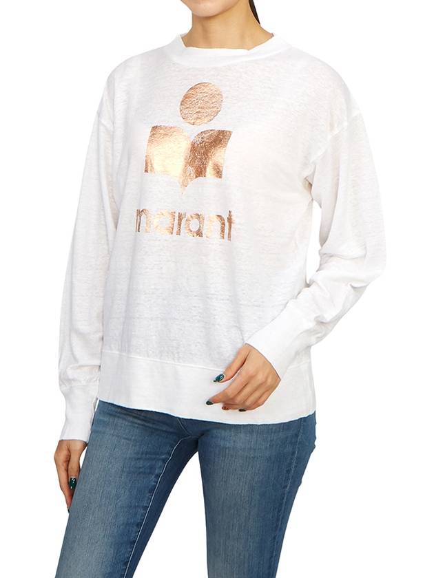 Clawia Women's Long Sleeve T-Shirt TS0005FA A1N10E WHRG - ISABEL MARANT - BALAAN 4