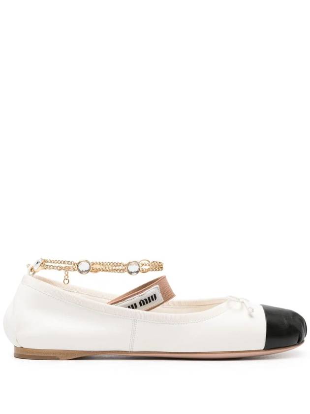 24 ss Leather Flat Shoes WITH Jewel Strap 5F083EF005327F0A72 B0650994113 - MIU MIU - BALAAN 2