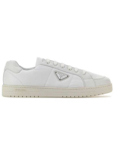 Downtown Nappa Leather Re Nylon Low Top Sneakers White - PRADA - BALAAN 1