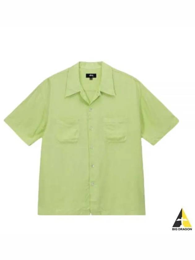 Contrast Pick Stitch Short Sleeve Shirt Lime - STUSSY - BALAAN 2