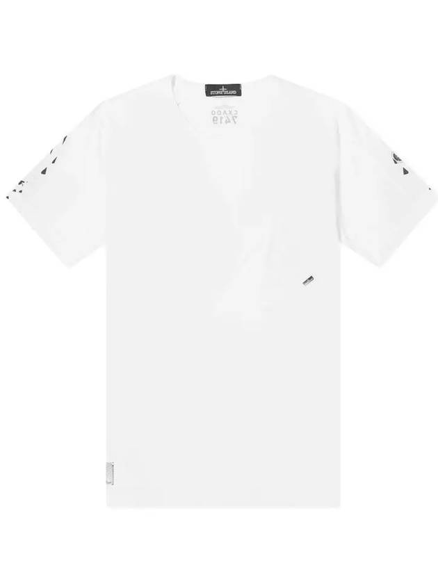 Shadow Project Back Printing Pocket Short Sleeve T-Shirt White - STONE ISLAND - BALAAN 2