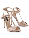 12cm Leather Sandal Heels Beige - DOLCE&GABBANA - BALAAN 3