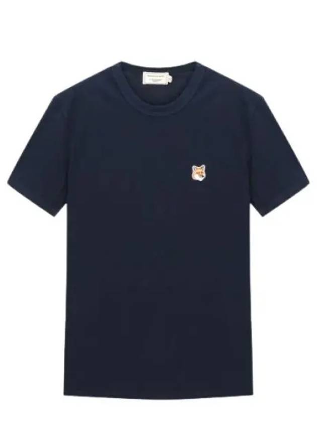 Fox Head Patch Short Sleeve T-Shirt Navy - MAISON KITSUNE - BALAAN 2