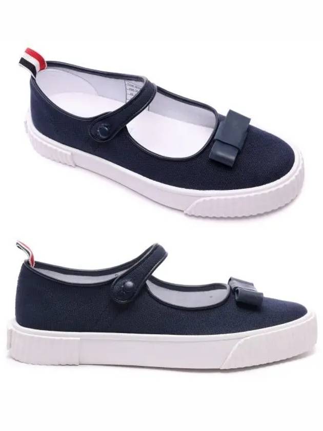 Tennis Tom John Trainer Cotton Canvas Sneakers Navy - THOM BROWNE - BALAAN 2