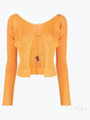 La Maille Pralu Longue Micro Charm Logo Cardigan Light Orange - JACQUEMUS - BALAAN 2