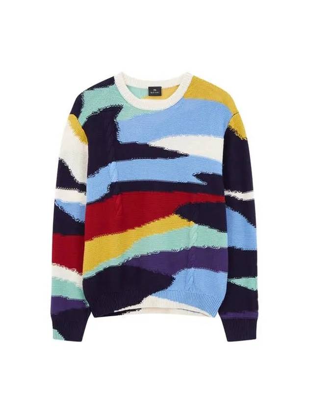 Plains Cotton Crew Neck Knit Multi - PAUL SMITH - BALAAN 1