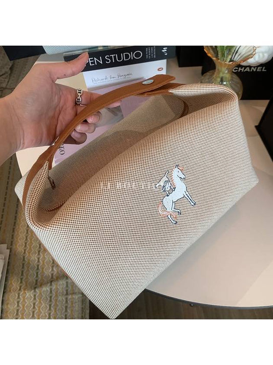 BREED A BRACK CASE BEIGE BROWN POUCH LARGE GM H103587M - HERMES - BALAAN 1