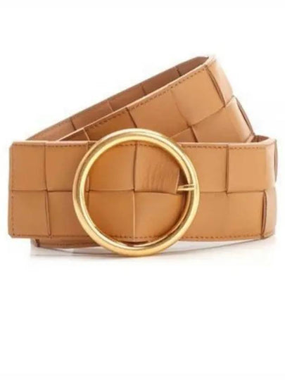 Intrecciato Ring Buckle Leather Belt Beige - BOTTEGA VENETA - BALAAN 2