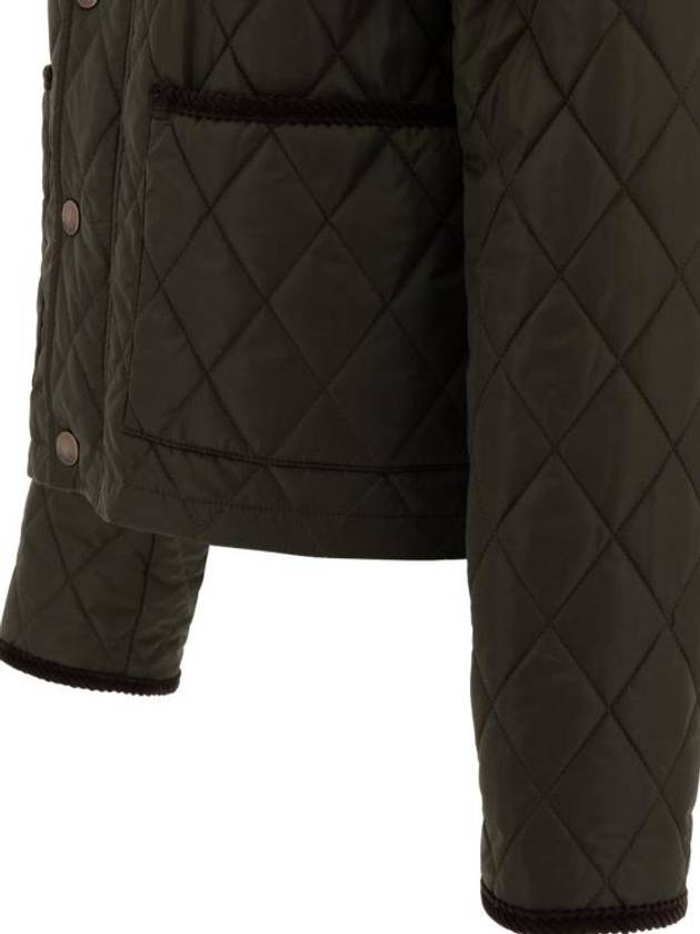 Cropped Quilted Nylon Jacket Shale Brush - BURBERRY - BALAAN 5