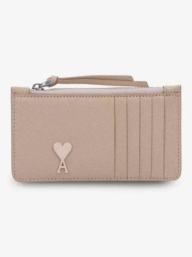 Logo Card Holder Beige USL100AL0036679 - AMI - BALAAN 1