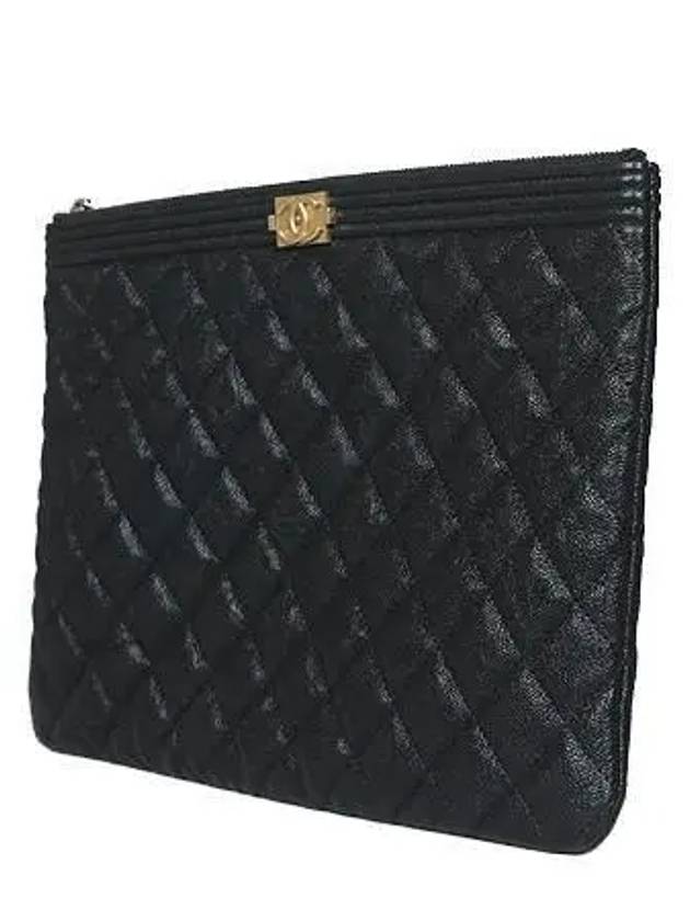 Gold Boy Black Caviar New Medium Clutch Bag - CHANEL - BALAAN 2