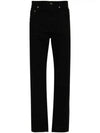 Denim Cotton Straight Jeans Black - SAINT LAURENT - BALAAN 2