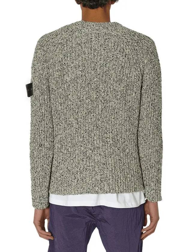 Compass Badge Cotton Knit Top Melange White - STONE ISLAND - BALAAN 4