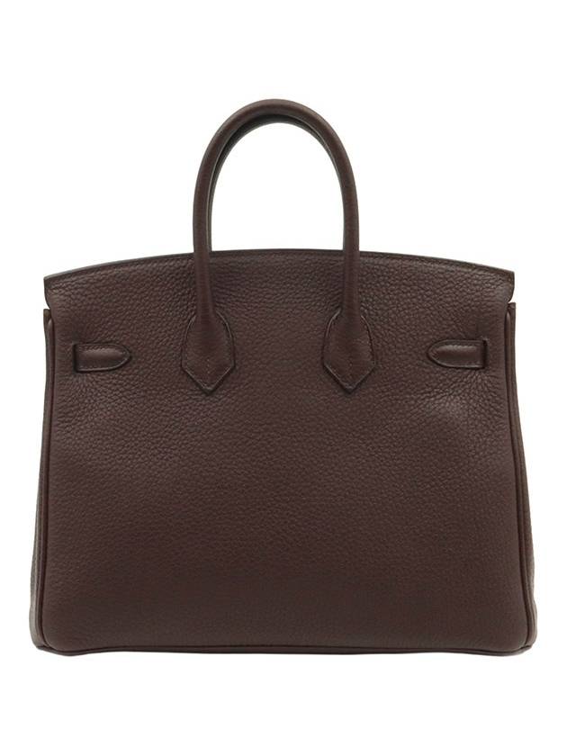 Chocolate Togo gold plated Birkin 25 tote bag D engraved - HERMES - BALAAN 3