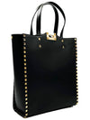 Rockstud Tote Bag Black - VALENTINO - BALAAN 4